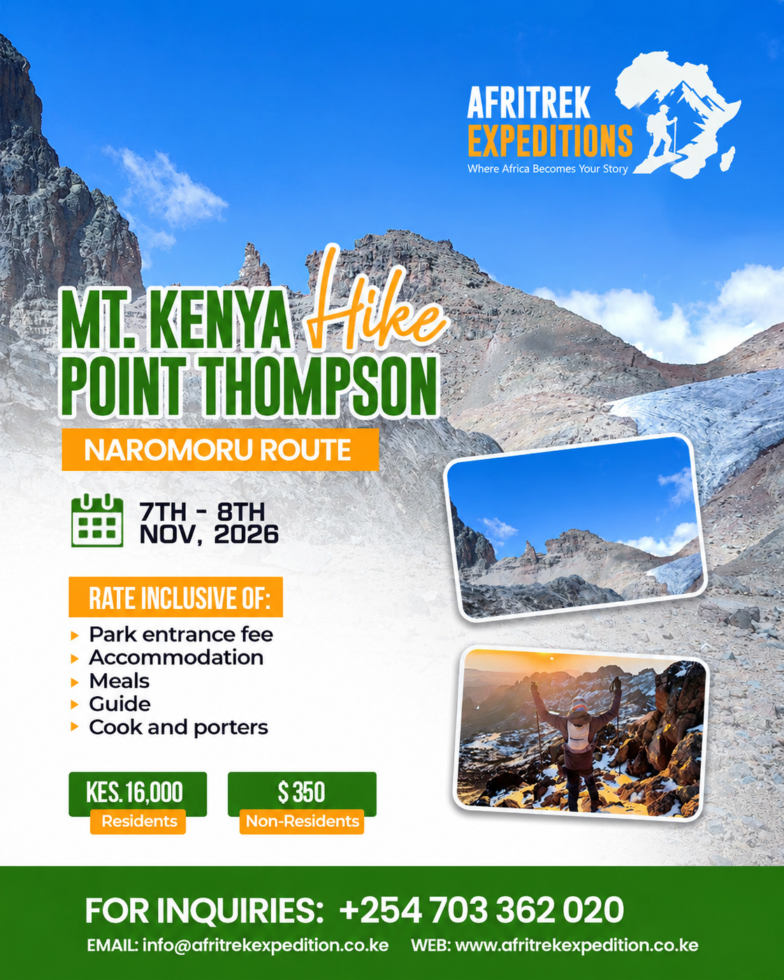 Mt. Kenya ~ Point Thompson ( Naromoru Route)